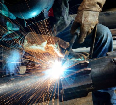 welder working on a piece of metal